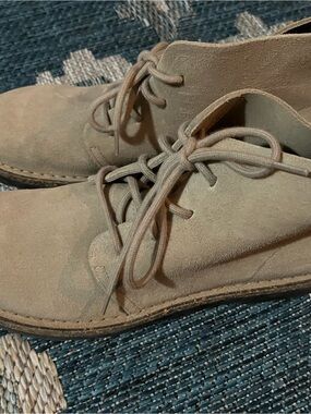 Suede Birkenstock Booties in Beige - Classic Casual Lace-Up